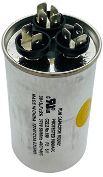 Dual Run Capacitor, Round, 30 + 3 Mfd., 370 Volt, CD30+3X370R