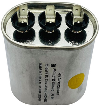 Dual Run Capacitor, Oval, 25 + 5 Mfd., 370 Volt, CD25+5X370