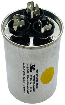 Dual Run Capacitor, Round, 20 + 5 Mfd., 370 Volt, CD20+5X370R