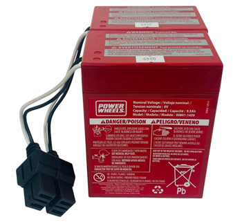 Power Wheels Super 6 Volt Red Battery, 00801-0712, Two Pack (2 Batteries)