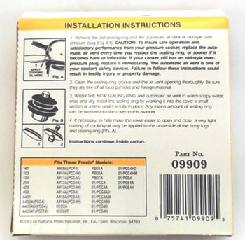 09909 - Presto Pressure Cooker Sealing Ring 09909 - Presto Pressure Cooker Sealing Ring