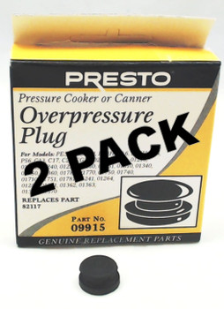 2 Pk, Presto Pressure Cooker Overpressure Plug 09915