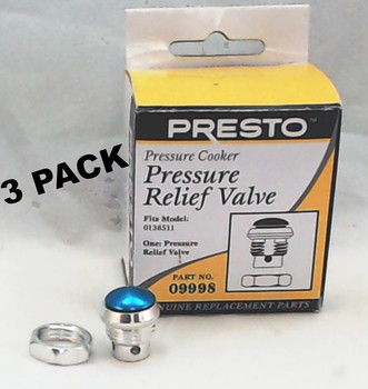 3 Pk, Presto Pressure Cooker Pressure Relief Valve, 09998
