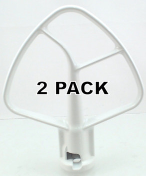 2 Pk, Stand Mixer, 4.5 QT Flat Coated Beater for KitchenAid K45B, W10672617