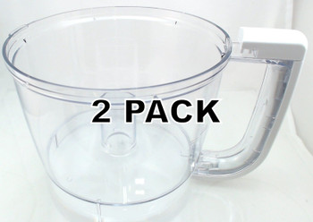 2 Pk, Food Processor White Work Bowl for KitchenAid, KFP77WBWH, 8211906