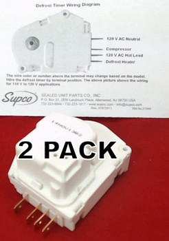 2 Pk, Refrigerator Defrost Timer for Sub Zero, 3-08-118-0, 3081180