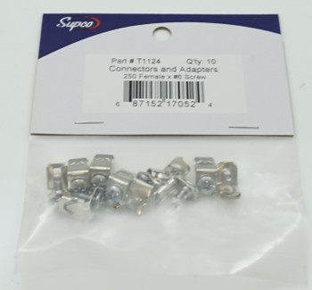 T1124 - Supco Connectors and Adapters, 10 Pack, .250 Female x #6 screw
