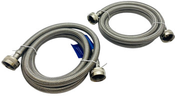 Supco ⅜" X 5' Stainless Steel Inlet Hose for Washers, Package of 2, 3805FFSS2