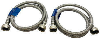 Supco ⅜" X 4' Stainless Steel Inlet Hose for Washers, Package of 2, 3804FFSS2