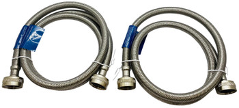 Supco ⅜" X 4' Stainless Steel Inlet Hose for Washers, Package of 2, 3804FFSS2