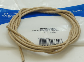 Supco 5 Foot Single Conductor Wire, 14GA, 450C, Hi-Temp, RP0514NG