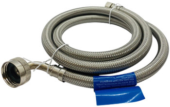 60" Stainless Steel Dishwasher Hose | ⅜" Compression x ¾" Elbow GHT | 1405EDWSS