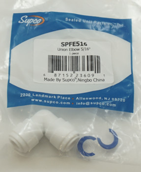 Supco 5/16" Union Elbow, 90 degree angle, for Hot or Cold Applications, SPFE516