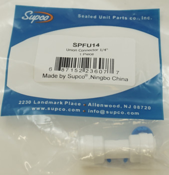 Supco 1/4" Straight Union Connector, Suitable for Hot or Cold, SPFU14