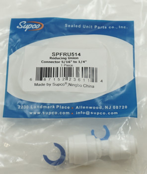 SPFRU514 - Supco 5/16" to 1/4" Reducing Straight Union Connector SPFRU514 - Supco 5/16" to 1/4" Reducing Straight Union Connector