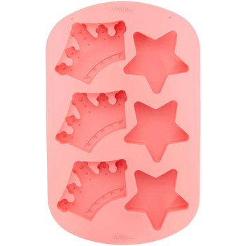 Wilton Silicone Royal Crowns and Stars, 6 Cavity Cake Mold, 2105-0-0685
