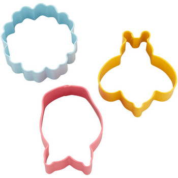 Wilton 3 Pc Daisy, Bumblebee and Tulip Spring Cookie Cutter Set, 2308-0-0293