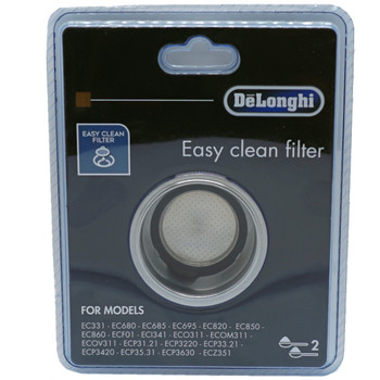 Easy Clean 2 Cup Filter fits De'Longhi Espresso/Cappuccino Machines, 5513281001