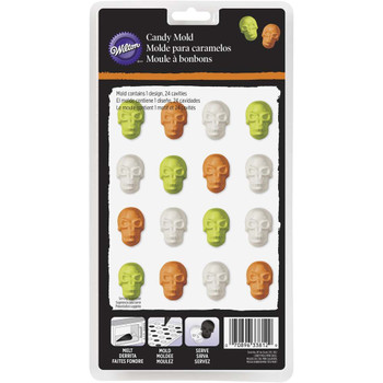 Wilton 24 Cavity Skull Candy Mold, 2115-3812