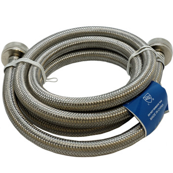 Supco ?" X 6' Stainless Steel Inlet Hose for Washers, 3806FFSS