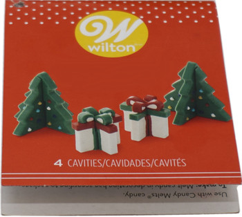 Wilton 4 Cavity 3-D Silicone Christmas Tree & Present Mold, 2115-0-0173