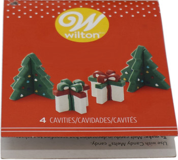 Wilton 4 Cavity 3-D Silicone Christmas Tree & Present Mold, 2115-0-0173