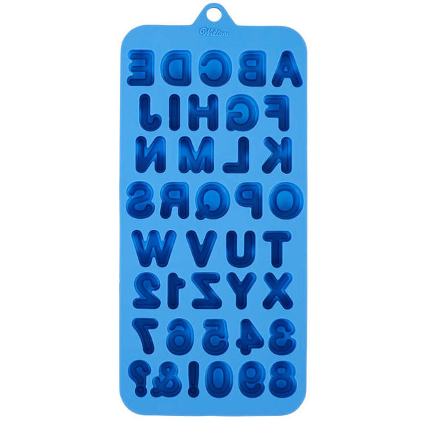 Wilton Silicone Letters and Numbers, 39 Cavity Candy Mold, 2115-0-0111