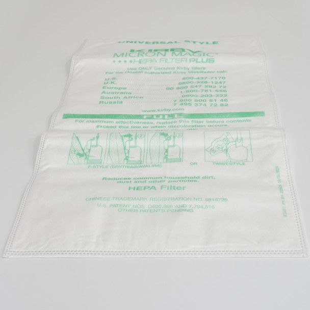 Kirby Micron Magic Hepa Filter Bags 2-Pk for F-Style & Twist Style Vacs, 205814A