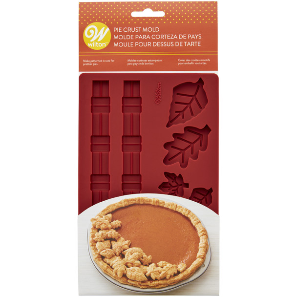 Wilton Silicone Bakeware, 8 Cavity Autumn Leaves Pie Crust Mold, 2103-0-0347