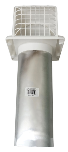 Deflect-O Universal 4" Wide Mouth Vent Hood with White Bird Guard, RVHAW4