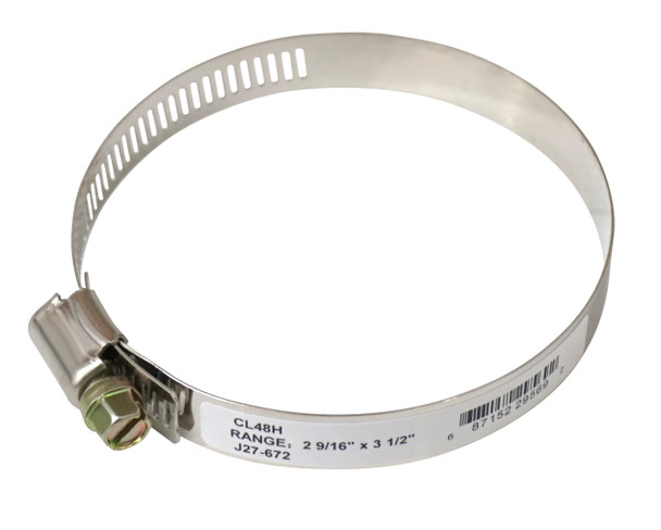 Stainless Steel Hose Clamp, 2-9/16" to 3-1/2", 5/16" Screw Head, J27-672, CL48H