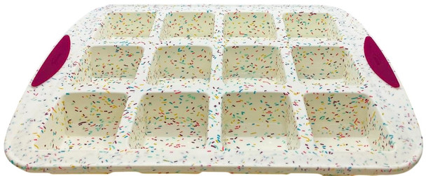 Trudeau Confetti Structure Silicone, 12-Cavity Brownie Mold, 05120125