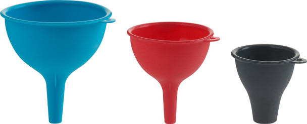 Trudeau Set of 3 Silicone Funnels, 0519053