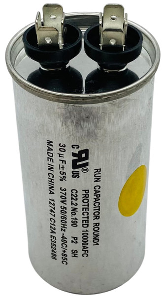 Run Capacitor, Round, 30 Mfd., 370 Volt, CR30X370R