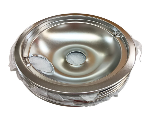 Large 8" Chrome Drip Bowl Tray 6-Pack fits GE, WB31K10266, WB32X5076, WB31M15