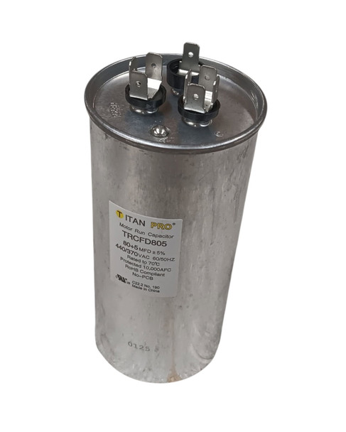 TRCFD805 - 80mfd + 5mfd, 370v-440v Round Dual Run Capacitor