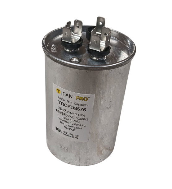 TRCFD3575 - 35mfd + 7.5mfd, 370v-440v Round Run Capacitor