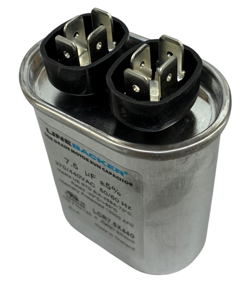 SUPCO Linebacker Motor Run Oval Capacitor, 7.5 Mfd., 440 Volt, LCR7.5X440