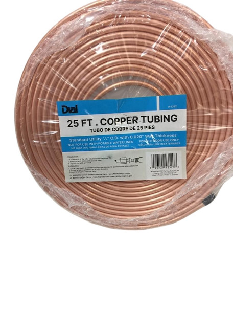 Evaporator Cooler (Swamp Cooler) ¼”, 25', O.D. Copper Tubing, 4352