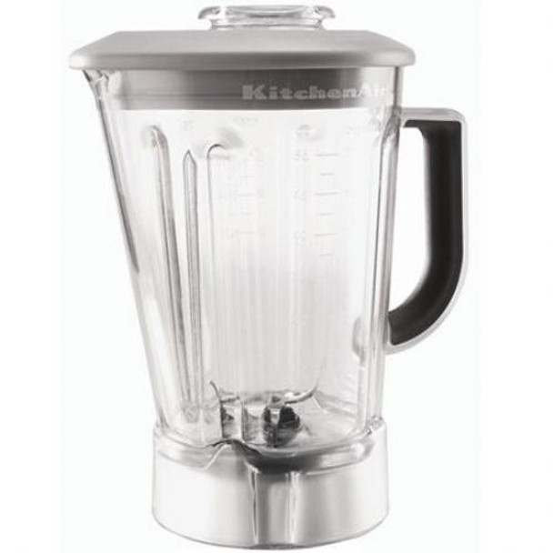 56 Oz Blender Pitcher with Silver Mist Lid for KitchenAid, W10555711 & 9709361