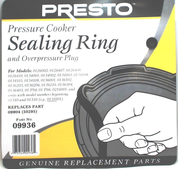 Presto Pressure Cooker Sealing Ring Gasket, 09936