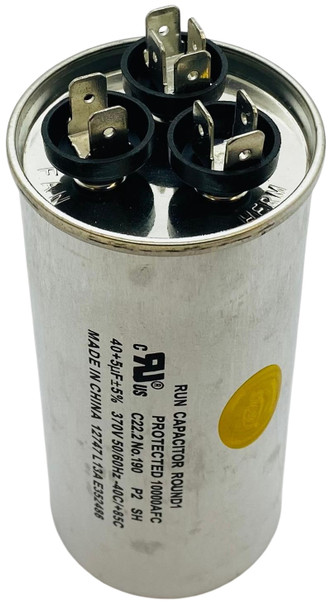 Dual Run Capacitor, Round, 40 + 5 Mfd., 370 Volt, CD40+5X370R