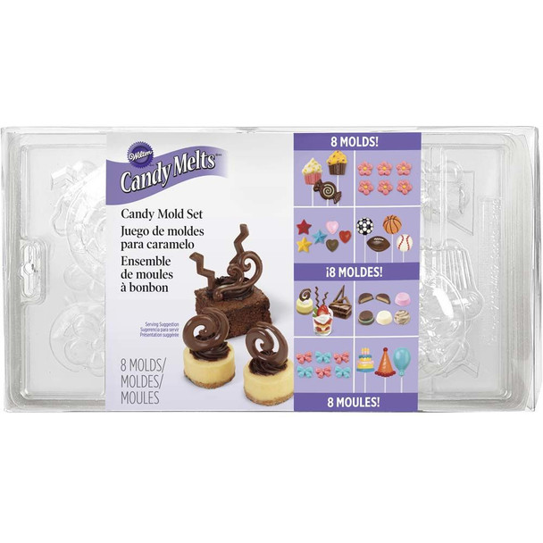Wilton Candy Melts, Candy Mold Set 8 Pack, 2115-0030