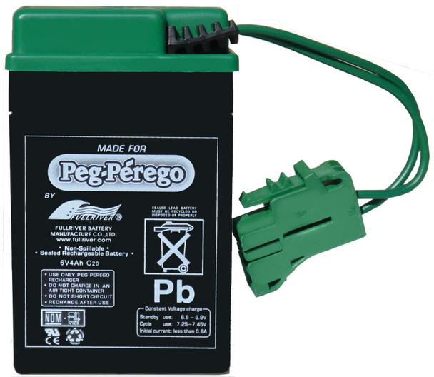 Genuine OEM Peg-Perego 6-Volt Battery, IAKB0509
