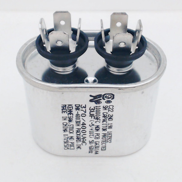 Packard Run Capacitor, Oval, 3 Mfd., 370 Volt, POC3-1, TOC3, 3-370