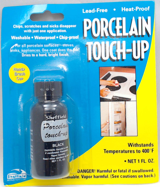 Porcelain, Heat-Proof, Appliance Touch-Up Paint, Black, 1999