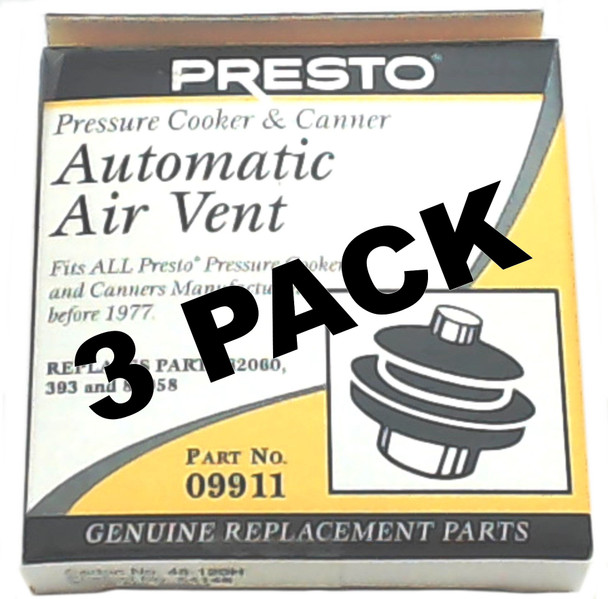 3 Pk, Presto Pressure Cooker Automatic Air Vent 09911