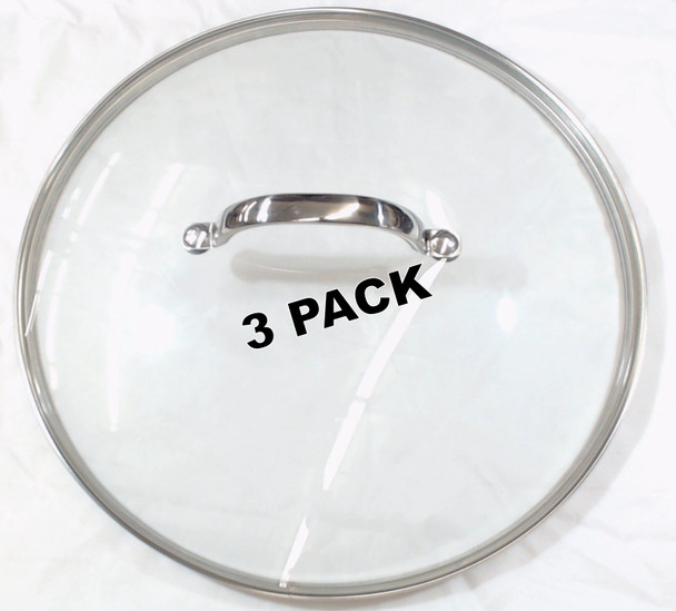 3 Pk, Presto Glass Cover For Stainless Steel Electric Skillets, 85791