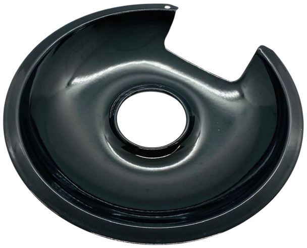 Range Black Porcelain 8" Drip Pan for Most Fixed Elements, 412-8