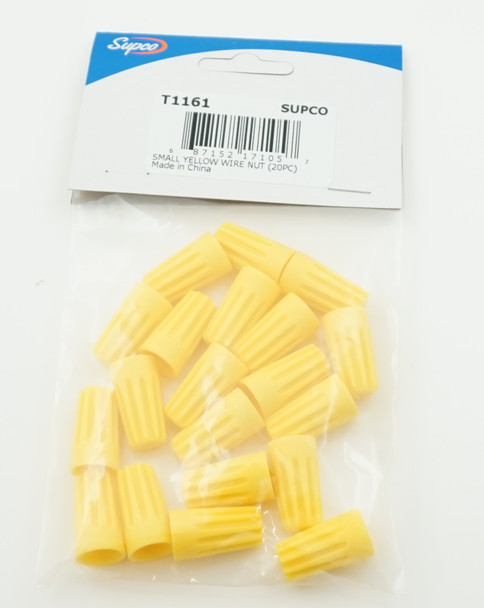 Supco Small Yellow Wire Connector, 20 Piece, T1161